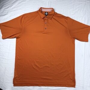FootJoy Polo Golf Shirt Performance‎ Mens XXL Orange Stretch Short Sleeve